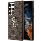 Guess 4G Big Metal Logo dėklas Galaxy S24 Ultra – rudas