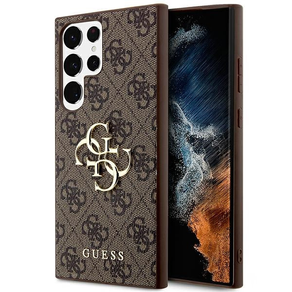 Guess 4G Big Metal Logo dėklas Galaxy S24 Ultra – rudas