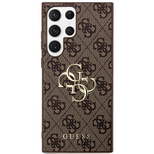 Guess 4G Big Metal Logo dėklas Galaxy S24 Ultra – rudas