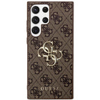 Guess 4G Big Metal Logo dėklas Galaxy S24 Ultra – rudas