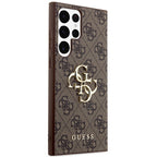 Guess 4G Big Metal Logo dėklas Galaxy S24 Ultra – rudas