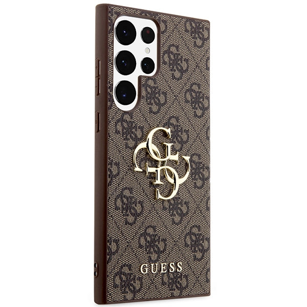 Guess 4G Big Metal Logo dėklas Galaxy S24 Ultra – rudas