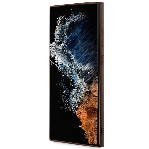 Guess 4G Big Metal Logo dėklas Galaxy S24 Ultra – rudas
