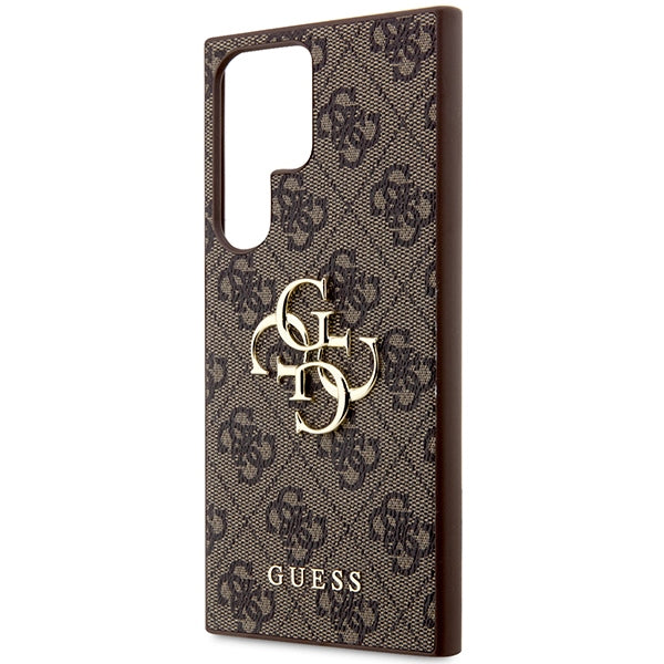 Guess 4G Big Metal Logo dėklas Galaxy S24 Ultra – rudas