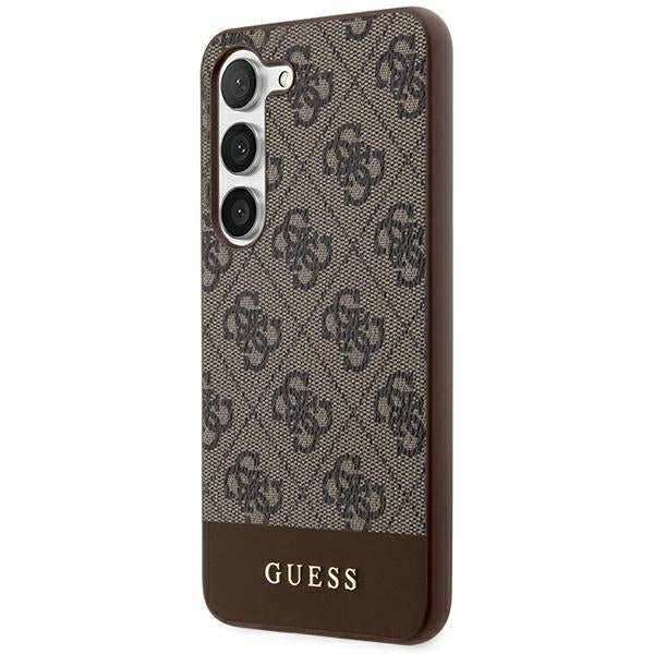 Guess 4G Stripe dėklas Samsung Galaxy S24+ – rudas