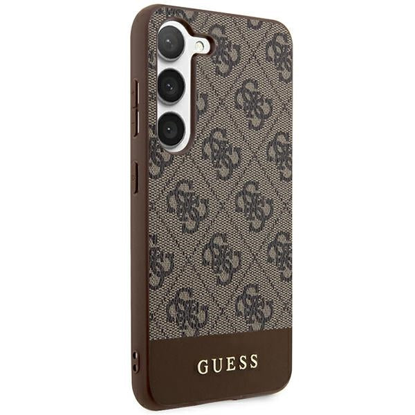 Guess 4G Stripe dėklas Samsung Galaxy S24+ – rudas