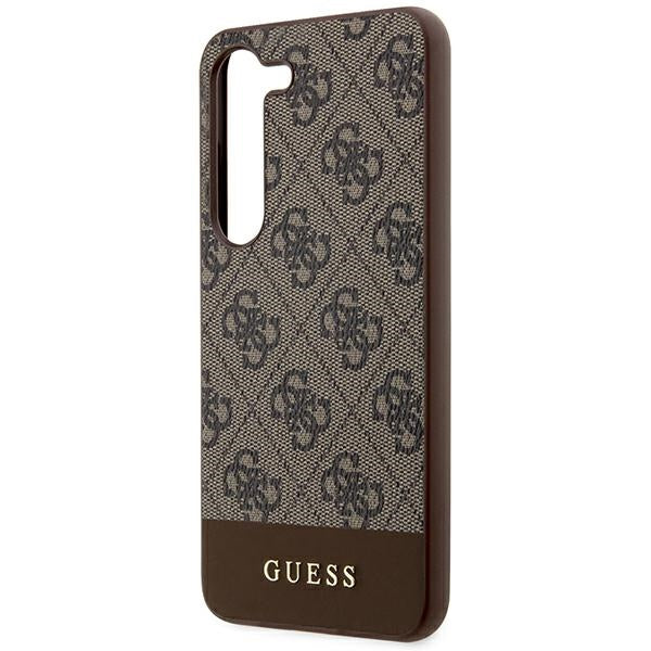 Guess 4G Stripe dėklas Samsung Galaxy S24+ – rudas
