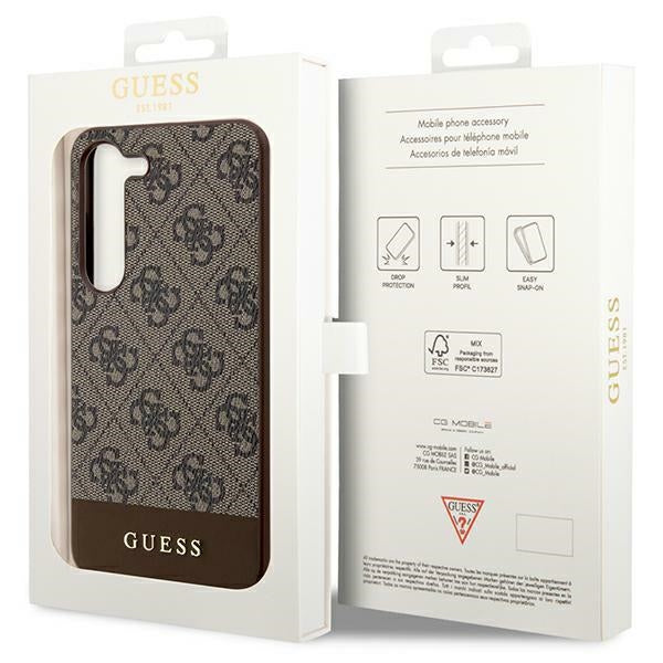 Guess 4G Stripe dėklas Samsung Galaxy S24+ – rudas