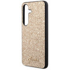 Guess Glitter Script dėklas Samsung Galaxy S24 – auksinis