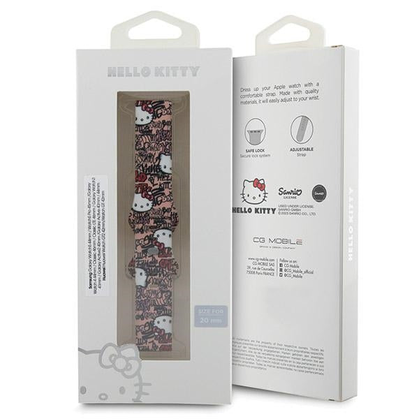 Hello Kitty Silicone Tags Graffiti dirželis universalus 20mm - rožinis