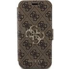 Guess 4G Metal Logo dėklas iPhone 15 Pro – rudas