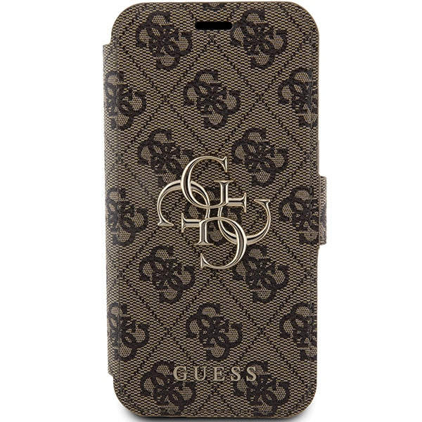 Guess 4G Metal Logo dėklas iPhone 15 Pro – rudas