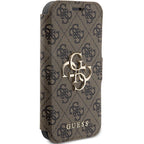 Guess 4G Metal Logo dėklas iPhone 15 Pro – rudas