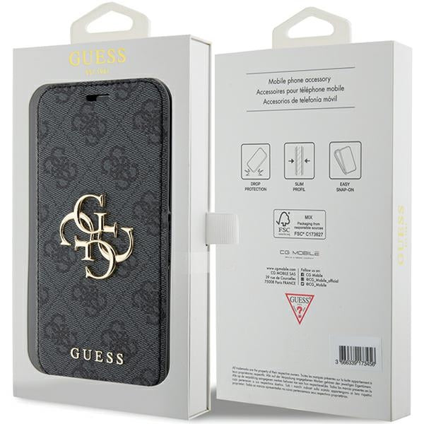 Guess 4G Big Metal Logo dėklas iPhone 15 Pro – pilkas