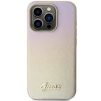 Guess Saffiano dėklas iPhone 14 Pro – auksinis