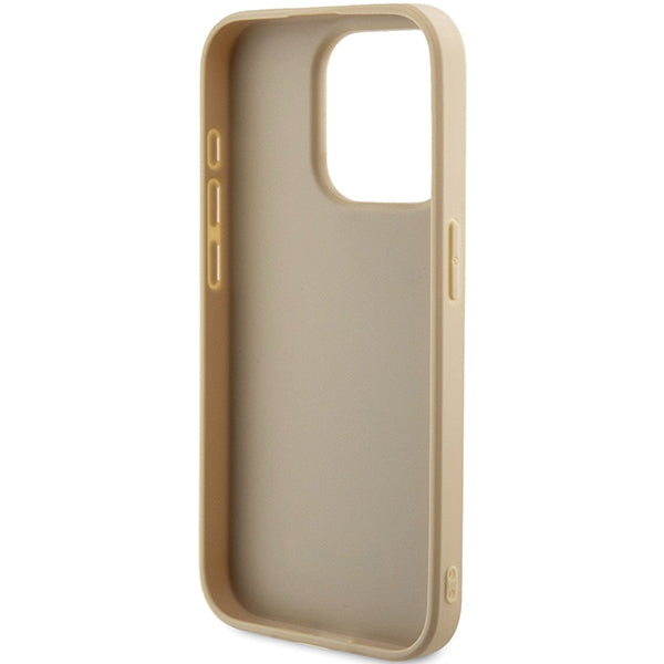 Guess Saffiano dėklas iPhone 14 Pro – auksinis