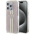 Guess IML 4G Gold Stripe dėklas iPhone 14 Pro Max – rožinis -- iPhone 14 Pro Max