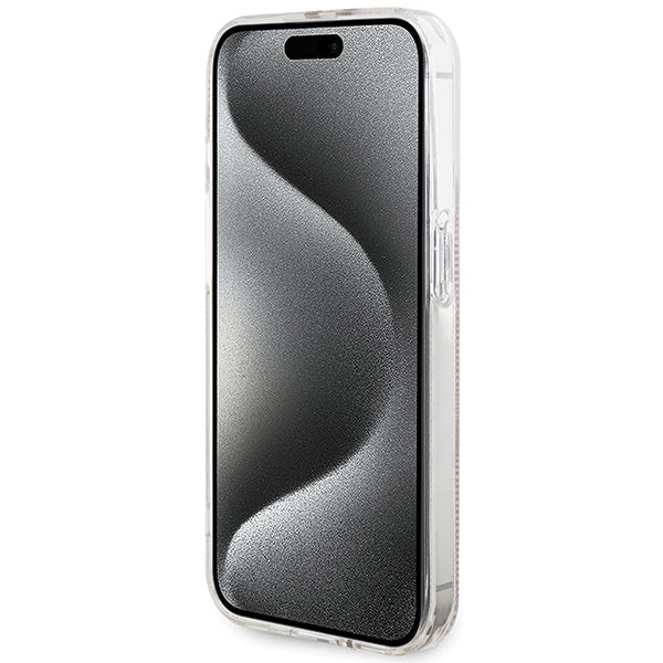 Guess IML 4G Gold Stripe dėklas iPhone 14 Pro Max – rožinis -- iPhone 14 Pro Max