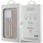 Guess IML 4G Gold Stripe dėklas iPhone 14 Pro Max – rožinis -- iPhone 14 Pro Max