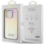 Guess Saffiano dėklas iPhone 14 Pro Max – auksinis