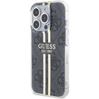 Guess IML 4G Gold Stripe dėklas iPhone 15 Pro – juodas -- iPhone 15 Pro