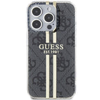 Guess IML 4G Gold Stripe dėklas iPhone 15 Pro – juodas -- iPhone 15 Pro