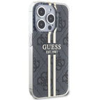 Guess IML 4G Gold Stripe dėklas iPhone 15 Pro – juodas -- iPhone 15 Pro