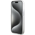 Guess IML 4G Gold Stripe dėklas iPhone 15 Pro – juodas -- iPhone 15 Pro