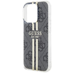 Guess IML 4G Gold Stripe dėklas iPhone 15 Pro – juodas -- iPhone 15 Pro