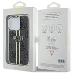 Guess IML 4G Gold Stripe dėklas iPhone 15 Pro – juodas -- iPhone 15 Pro