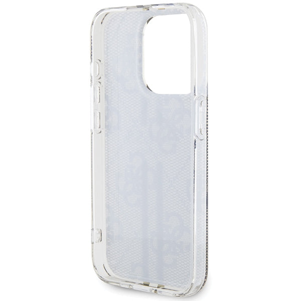 Guess dėklas iPhone 15 Pro – rudas, 4G Gold Stripe