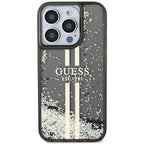 Guess dėklas iPhone 15 Pro – juodas, Liquid Glitter