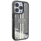 Guess dėklas iPhone 15 Pro – juodas, Liquid Glitter