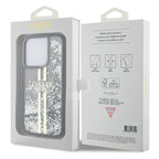Guess dėklas iPhone 15 Pro – juodas, Liquid Glitter