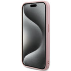 Guess Saffiano Iridescent dėklas iPhone 15 Pro – rožinis -- iPhone 15 Pro