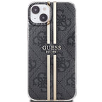 Guess IML 4G Gold Stripe dėklas iPhone 15/14 Plus – juodas