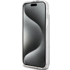 Guess IML 4G Gold Stripe dėklas iPhone 15/14 Plus – juodas