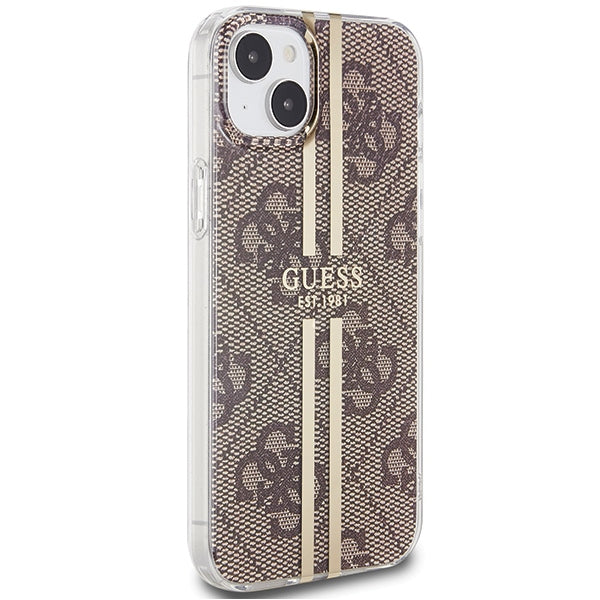 Guess dėklas iPhone 15 Plus/14 Plus – rudas