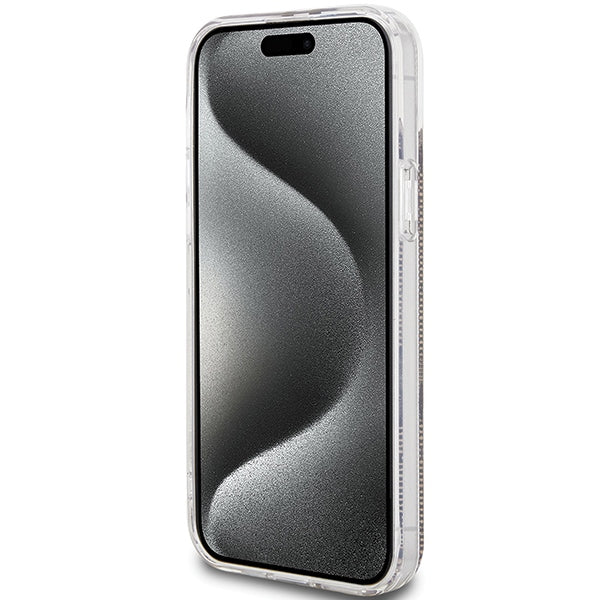Guess dėklas iPhone 15 Plus/14 Plus – rudas