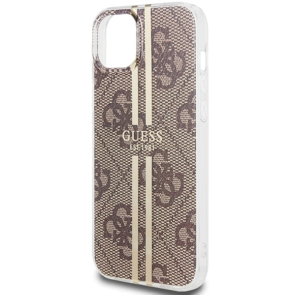 Guess dėklas iPhone 15 Plus/14 Plus – rudas