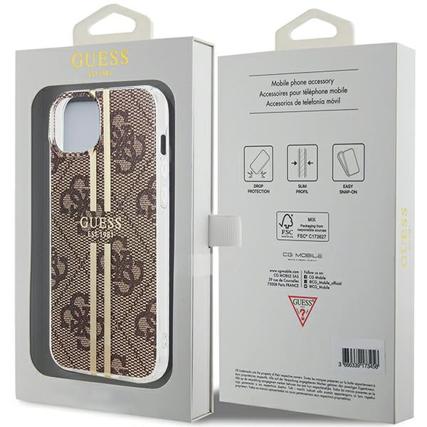 Guess dėklas iPhone 15 Plus/14 Plus – rudas