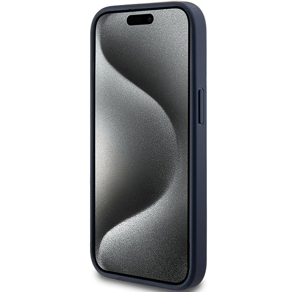 Guess 4G dėklas iPhone 15 Plus / 14 Plus – mėlynas
