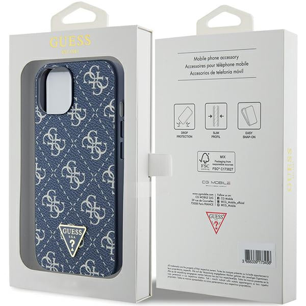 Guess 4G dėklas iPhone 15 Plus / 14 Plus – mėlynas