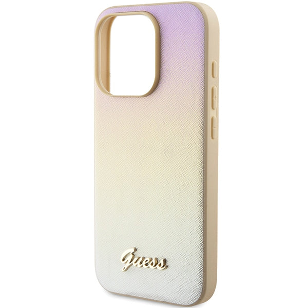 Guess dėklas iPhone 15 Pro Max – auksinis hardcase
