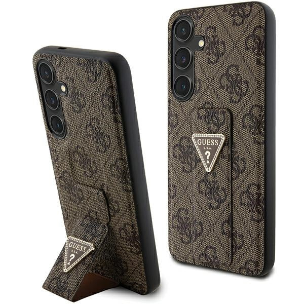 Guess Grip Stand dėklas Samsung Galaxy S24 – rudas