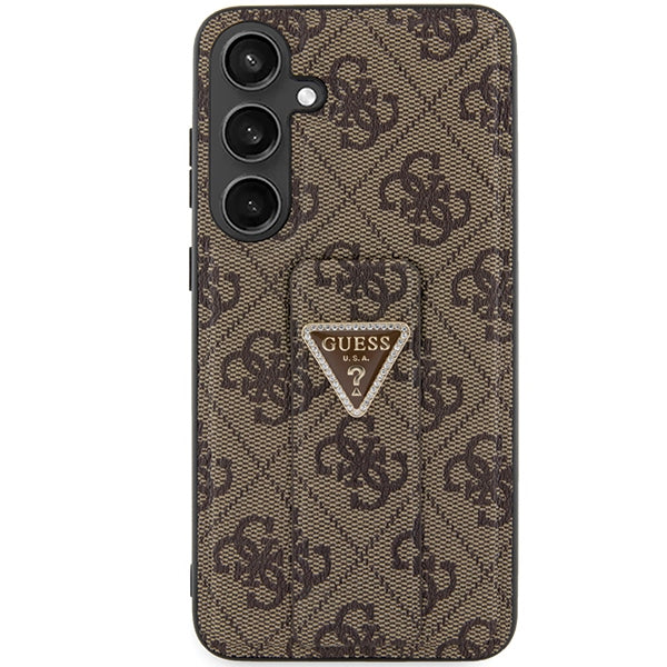Guess Grip Stand dėklas Samsung Galaxy S24 – rudas