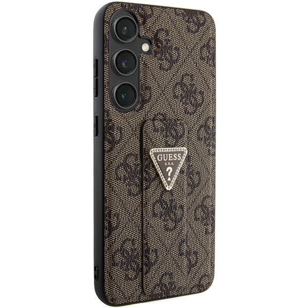 Guess Grip Stand dėklas Samsung Galaxy S24 – rudas