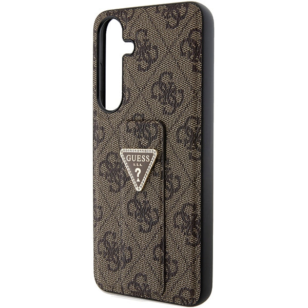 Guess Grip Stand dėklas Samsung Galaxy S24 – rudas