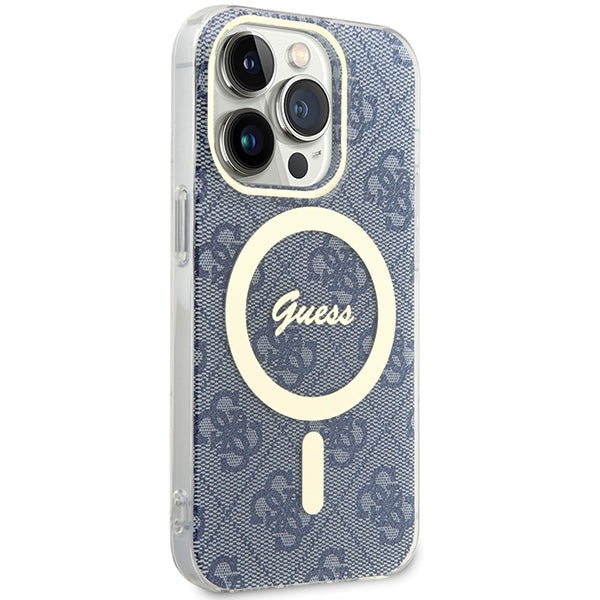 Guess MagSafe dėklas iPhone 15 Pro – mėlynas