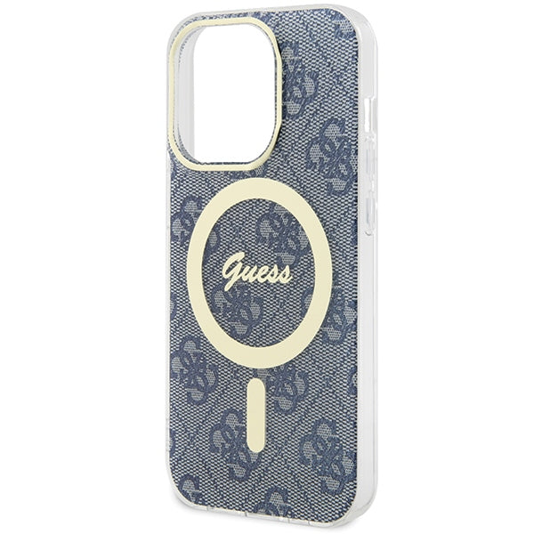 Guess MagSafe dėklas iPhone 15 Pro – mėlynas